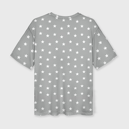 Женская футболка оверсайз Белые Звездочки На сером Фоне / 3D-принт – фото 2