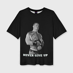 Женская футболка оверсайз Never give up