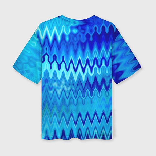 Женская футболка оверсайз Синий-голубой абстрактный узор / 3D-принт – фото 2