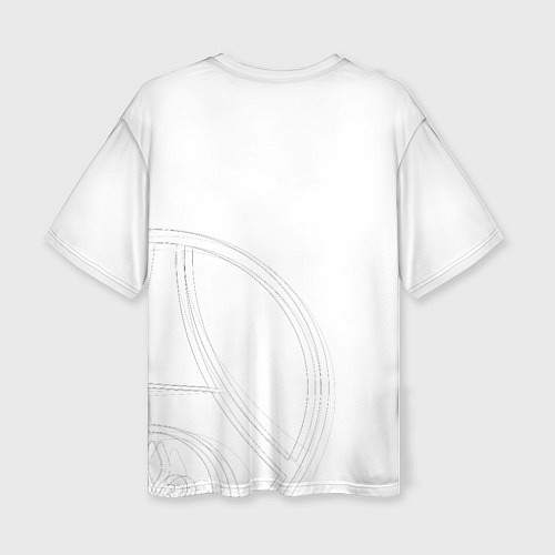 Женская футболка оверсайз PSG Core Big Logo White New 202223 / 3D-принт – фото 2
