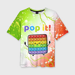 Женская футболка оверсайз Pop It - Happy - Lightning