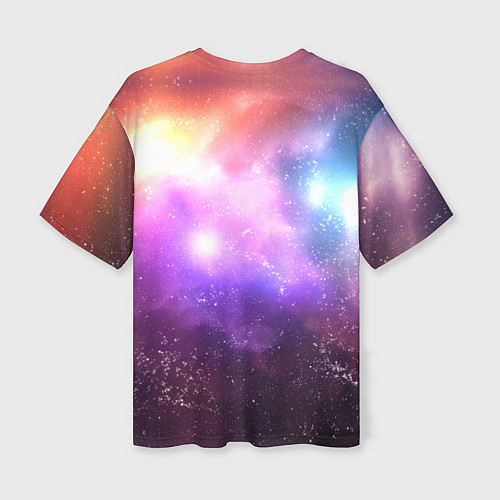 Женская футболка оверсайз Космос, сияние и звезды / 3D-принт – фото 2