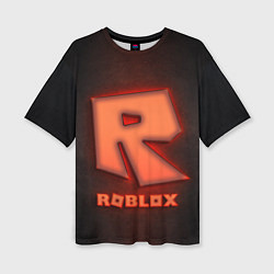 Женская футболка оверсайз ROBLOX NEON RED