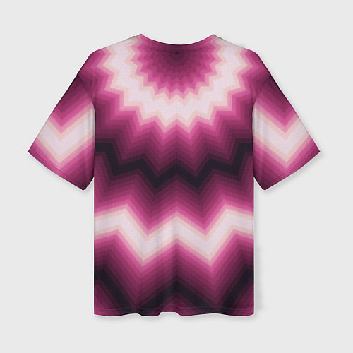 Женская футболка оверсайз Черно-пурпурный калейдоскоп / 3D-принт – фото 2