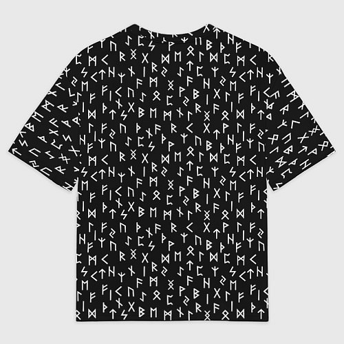 Женская футболка оверсайз Руны / 3D-принт – фото 2