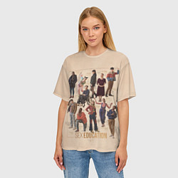 Футболка оверсайз женская Sex Education Персонажи, цвет: 3D-принт — фото 2