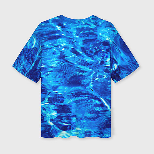 Женская футболка оверсайз Голубая Вода Текстура / 3D-принт – фото 2
