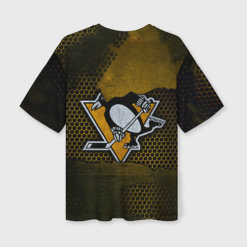 Женская футболка оверсайз Pittsburgh Penguins на спине / 3D-принт – фото 2
