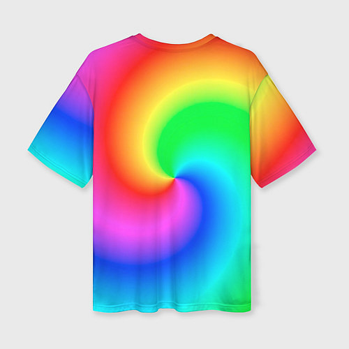 Женская футболка оверсайз Pepe rainbow / 3D-принт – фото 2