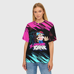 Футболка оверсайз женская Friday Night Funkin двоение, цвет: 3D-принт — фото 2