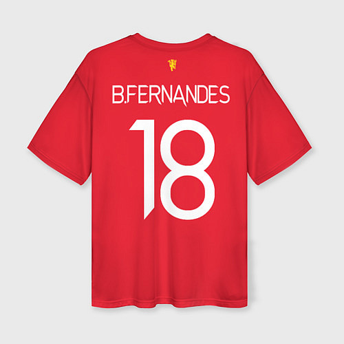 Женская футболка оверсайз Бруну Фернандеш форма Манчестер Юнайтед 20212022 / 3D-принт – фото 2