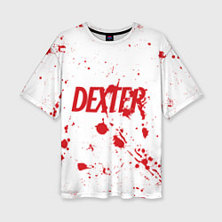 Женская футболка оверсайз Dexter logo Декстер брызги крови