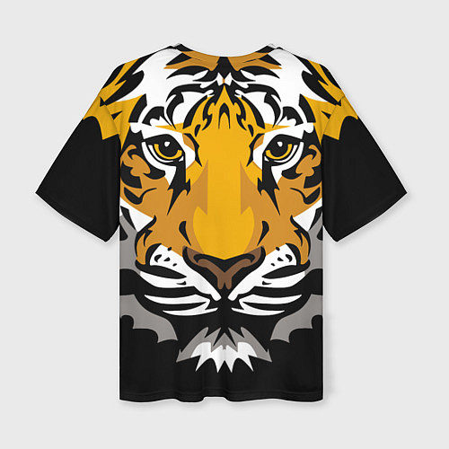 Женская футболка оверсайз Суровый взгляд тигра / 3D-принт – фото 2