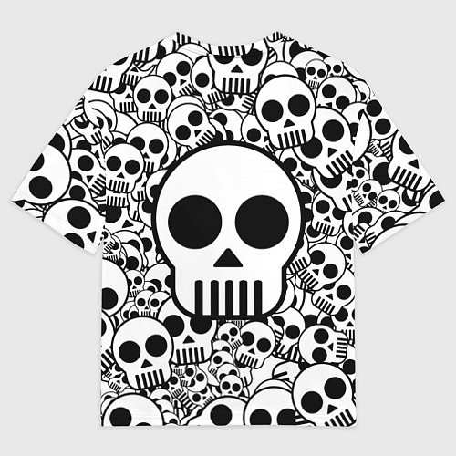Женская футболка оверсайз Черепа чб / 3D-принт – фото 2