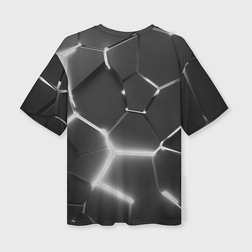 Женская футболка оверсайз AUDI GREY 3D ПЛИТЫ / 3D-принт – фото 2