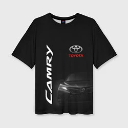 Женская футболка оверсайз Черная Тойота Камри