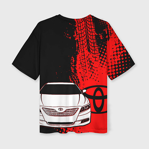 Женская футболка оверсайз Camry Toyota glitch / 3D-принт – фото 2