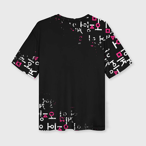 Женская футболка оверсайз Игра в кальмара: Вертикальное лого / 3D-принт – фото 2