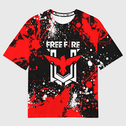 Женская футболка оверсайз Free Fire: Брызги и капли красок
