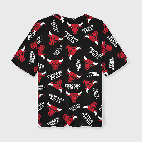 Женская футболка оверсайз CHICAGO BULLS БЫКИ УЗОР / 3D-принт – фото 2