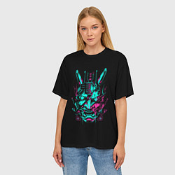 Футболка оверсайз женская НЕОНОВЫЙ САМУРАЙ NEON RONIN NEON SAMURAI, цвет: 3D-принт — фото 2