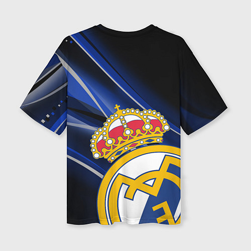 Женская футболка оверсайз РЕАЛ МАДРИД ГЕОМЕТРИЯ СПОРТ / 3D-принт – фото 2