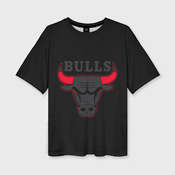 Футболка оверсайз женская CHICAGO BULLS ЧИКАГО БУЛЛС ЯРОСТЬ БЫКА, цвет: 3D-принт