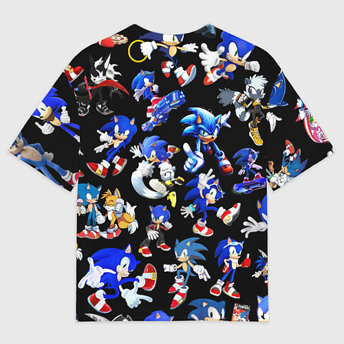 Женская футболка оверсайз SONIC PATTERN HERO СОННИК / 3D-принт – фото 2