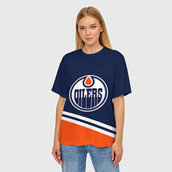Футболка оверсайз женская Edmonton Oilers Эдмонтон Ойлерз, цвет: 3D-принт — фото 2