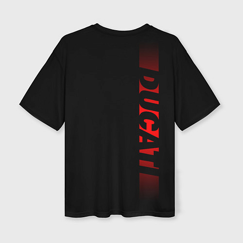 Женская футболка оверсайз DUCATI BLACK RED LINE / 3D-принт – фото 2
