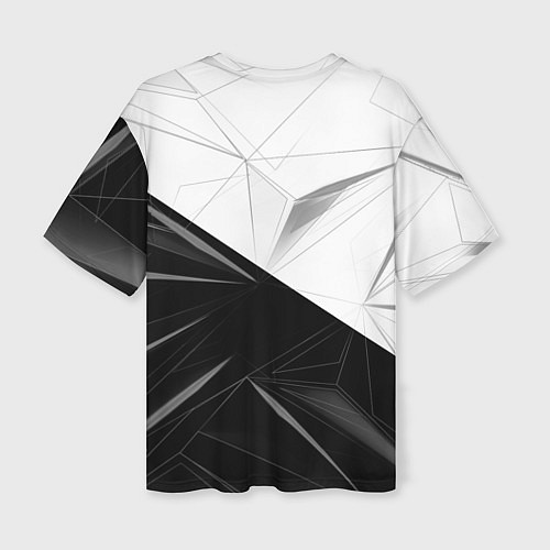 Женская футболка оверсайз MERCEDES-BENZ МЕРСЕДЕС-БЕНЗ BLACK AND WHITE / 3D-принт – фото 2