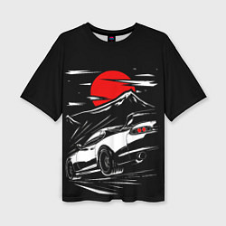 Женская футболка оверсайз Toyota Supra: Red Moon