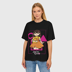 Футболка оверсайз женская Игра в кальмара кукла,, цвет: 3D-принт — фото 2