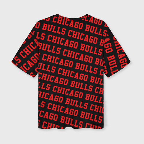 Женская футболка оверсайз Чикаго Буллз, Chicago Bulls / 3D-принт – фото 2