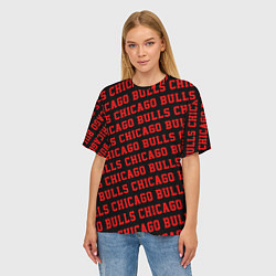 Футболка оверсайз женская Чикаго Буллз, Chicago Bulls, цвет: 3D-принт — фото 2