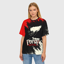 Футболка оверсайз женская Poppy Playtime: Red & Black, цвет: 3D-принт — фото 2