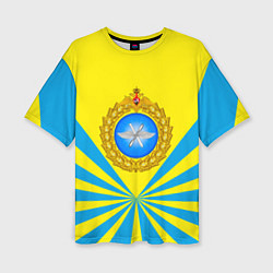Женская футболка оверсайз Большая эмблема ВВС РФ