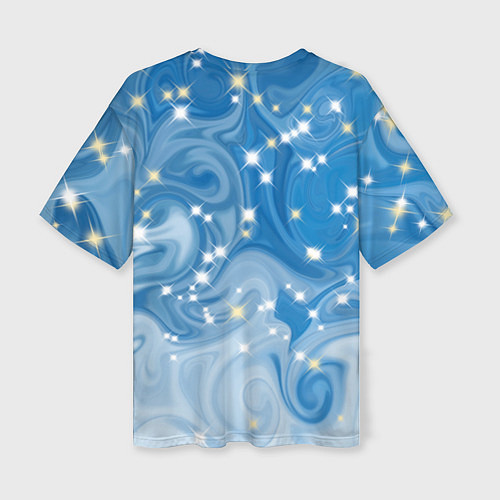 Женская футболка оверсайз Голубая метелица / 3D-принт – фото 2
