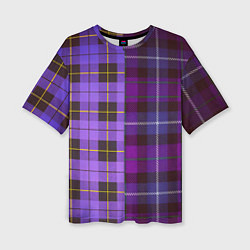 Футболка оверсайз женская Purple Checkered, цвет: 3D-принт