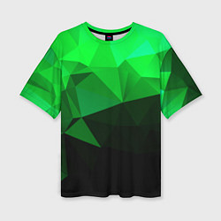 Женская футболка оверсайз Изумрудный Зеленый Геометрия