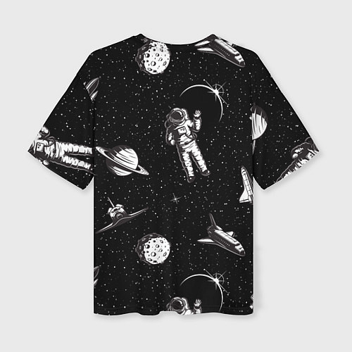 Женская футболка оверсайз Космический вояж / 3D-принт – фото 2