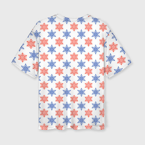 Женская футболка оверсайз Снежинки паттернsnowflakes pattern / 3D-принт – фото 2