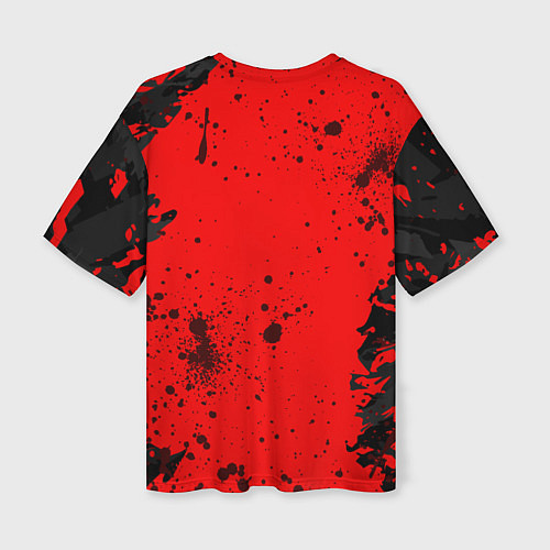 Женская футболка оверсайз God of War Брызги крови / 3D-принт – фото 2