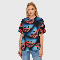 Футболка оверсайз женская POPPY PLAYTIME ХАГИ ВАГИ ЛИЦО МОНСТРА, цвет: 3D-принт — фото 2