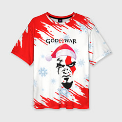 Женская футболка оверсайз Новогодний God of War
