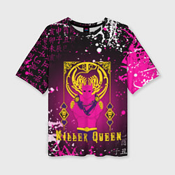 Женская футболка оверсайз JOJO KILLER QUEEN КОРОЛЕВА УБИЙЦА