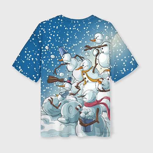Женская футболка оверсайз Боевые снеговики: атака / 3D-принт – фото 2