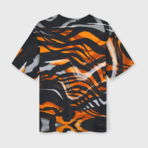Женская футболка оверсайз Окрас тигра / 3D-принт – фото 2