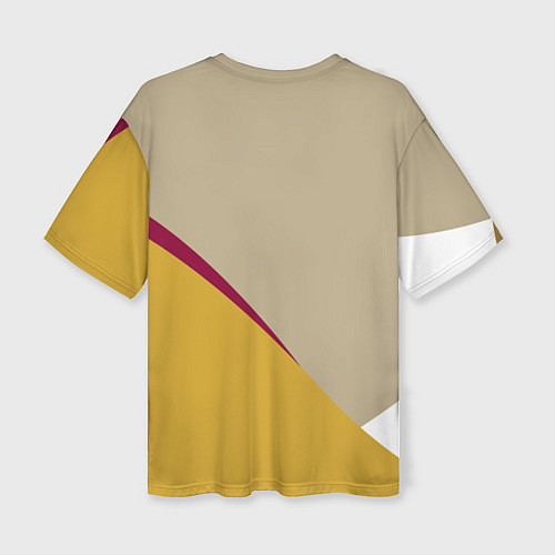 Женская футболка оверсайз Линии На бежевом Фоне / 3D-принт – фото 2