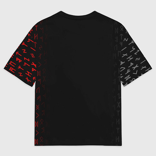 Женская футболка оверсайз СЛАВЯНСКАЯ СИМВОЛИКА, МЕТАЛЛИЧЕСКИЕ РУНЫ / 3D-принт – фото 2
